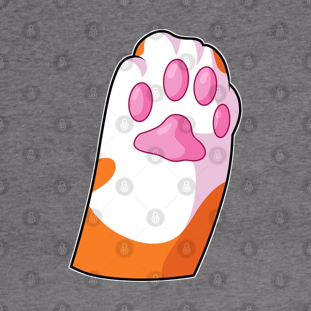 cute little orange cat's paw saying hello! by mayupaint